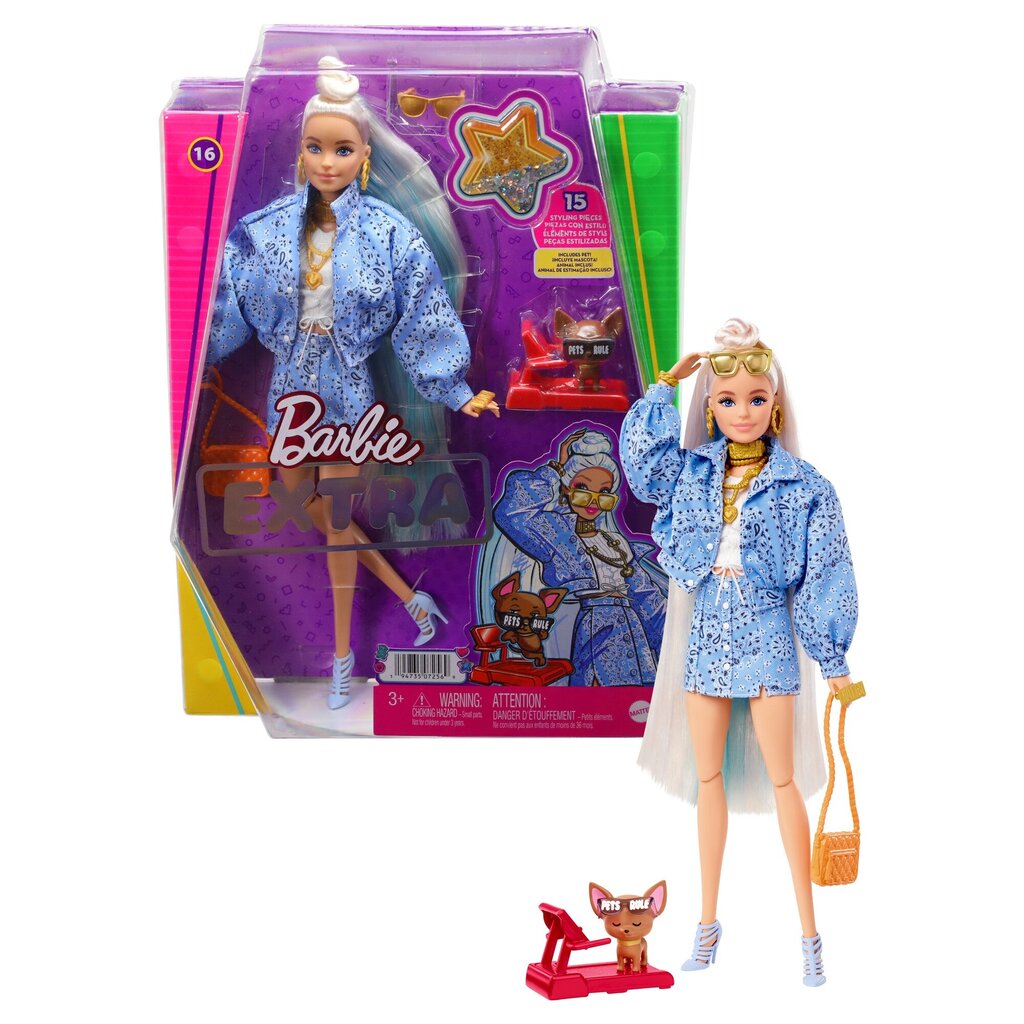 Barbie® Extra lelle ar blondiem matiem HHN08 cena un informācija | Rotaļlietas meitenēm | 220.lv