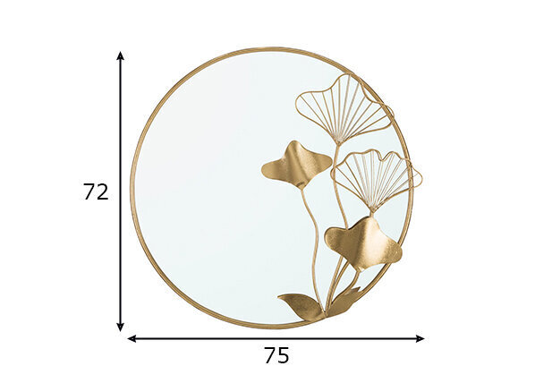 Sienas spogulis A2A Flower, zeltains цена и информация | Spoguļi | 220.lv