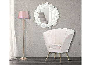 Sienas spogulis Flower 82x85.5 cm, balts/zeltains cena un informācija | Spoguļi | 220.lv