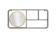 Sienas spogulis ar plauktu A2A Circle 74,5x35 cm, pelēks/zeltains cena un informācija | Spoguļi | 220.lv