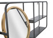 Sienas spogulis ar plauktu A2A Circle 74,5x35 cm, pelēks/zeltains цена и информация | Spoguļi | 220.lv