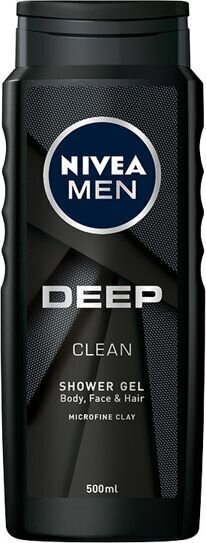 Dušas želeja vīriešiem Nivea Men Shower Gel Deep Clean, 500 ml cena un informācija | Dušas želejas, eļļas | 220.lv