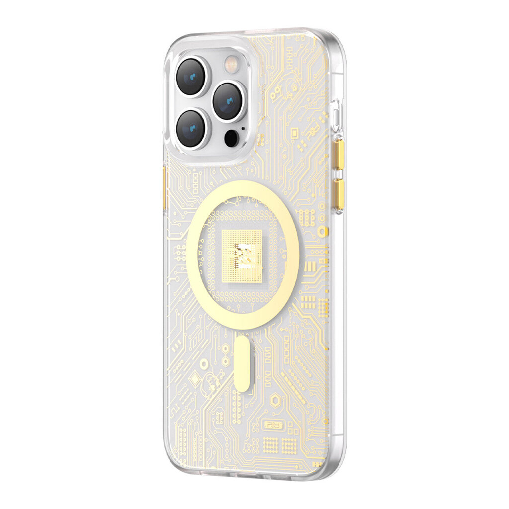 Kingxbar PQY Geek paredzēts iPhone 14 Plus MagSafe, zeltains cena un informācija | Telefonu vāciņi, maciņi | 220.lv