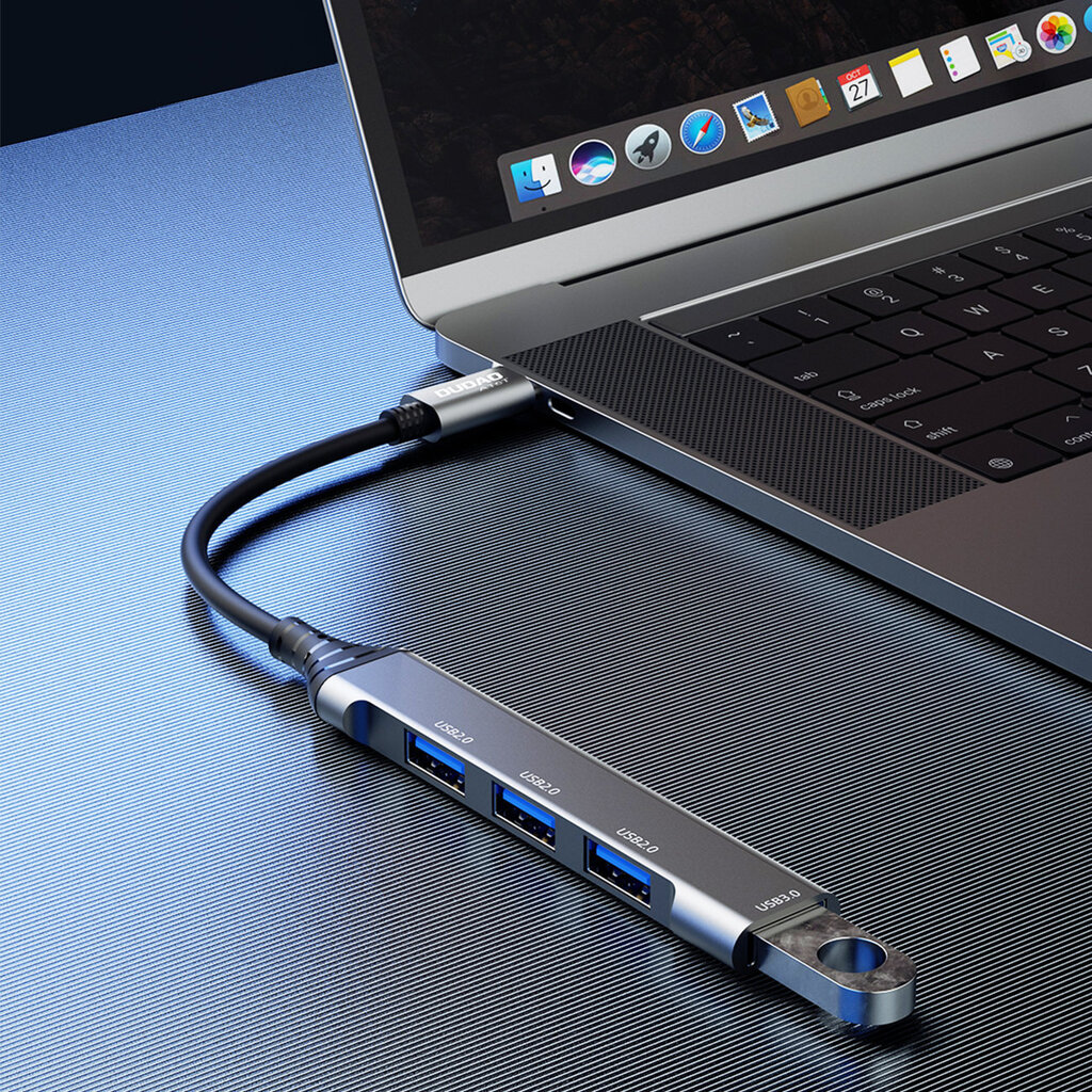 Dudao HUB 4in1 USB-C - 4x USB-A (3 x USB2.0 / USB3.0) 6.3cm (A16T) cena un informācija | Adapteri un USB centrmezgli | 220.lv