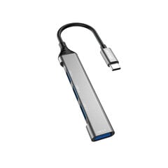 Dudao HUB 4in1 USB-C - 4x USB-A (3 x USB2.0 / USB3.0) 6.3cm (A16T) цена и информация | Адаптеры и USB разветвители | 220.lv