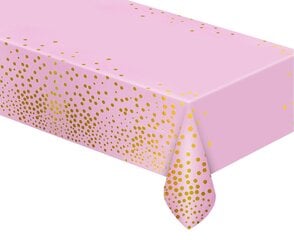 Скатерть фольгированная, 137 x 183 см, цвет light pink, gold dots, SH-OFGR 3192 цена и информация | Праздничная одноразовая посуда | 220.lv