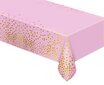 Folija galdauts, 137 x 183 cm, krāsa: gaiši rozā, zelta punktiņi (SH-OFGR) 3192 cena un informācija | Vienreizējie trauki | 220.lv