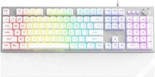 Krux Frost Silver-White RGB, sudrabains/balts cena un informācija | Klaviatūras | 220.lv