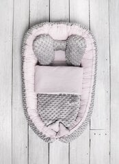 Bērnu ligzda jaundzimušajam Belisima Minky Sweet Baby, P01-854, pelēka/rozā cena un informācija | Spilveni, guļammaisi, konverti jaundzimušajiem | 220.lv