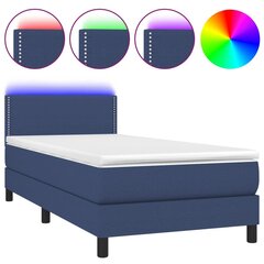vidaXL atsperu gulta ar matraci, LED, zils audums, 80x200 cm цена и информация | Кровати | 220.lv