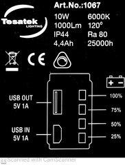 Перезаряжаемый дорожный светильник-пауэрбанк, 10 вт цена и информация | Фонарик | 220.lv