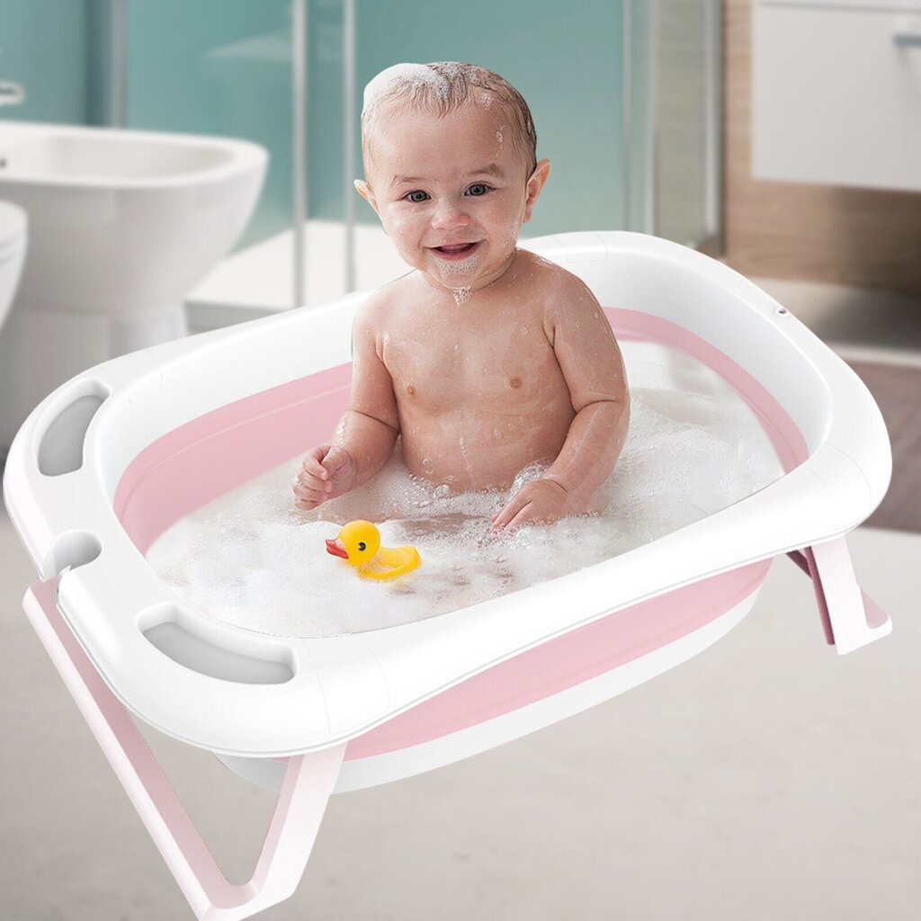 Ceļojumu silikona bērnu vanna, rozā цена и информация | Mazuļa mazgāšana | 220.lv