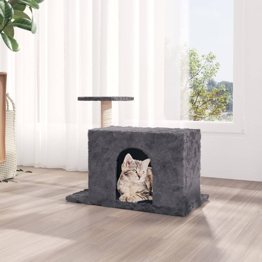 Kaķu skrāpis ar sizala statīvu, 51cm, tumši pelēks цена и информация | Kaķu mājas, nagu asināmie | 220.lv
