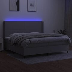vidaXL atsperu gulta ar matraci, LED, gaiši pelēka audums, 200x200 cm cena un informācija | Gultas | 220.lv
