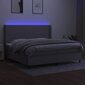 vidaXL atsperu gulta ar matraci, LED, gaiši pelēka audums, 200x200 cm цена и информация | Gultas | 220.lv