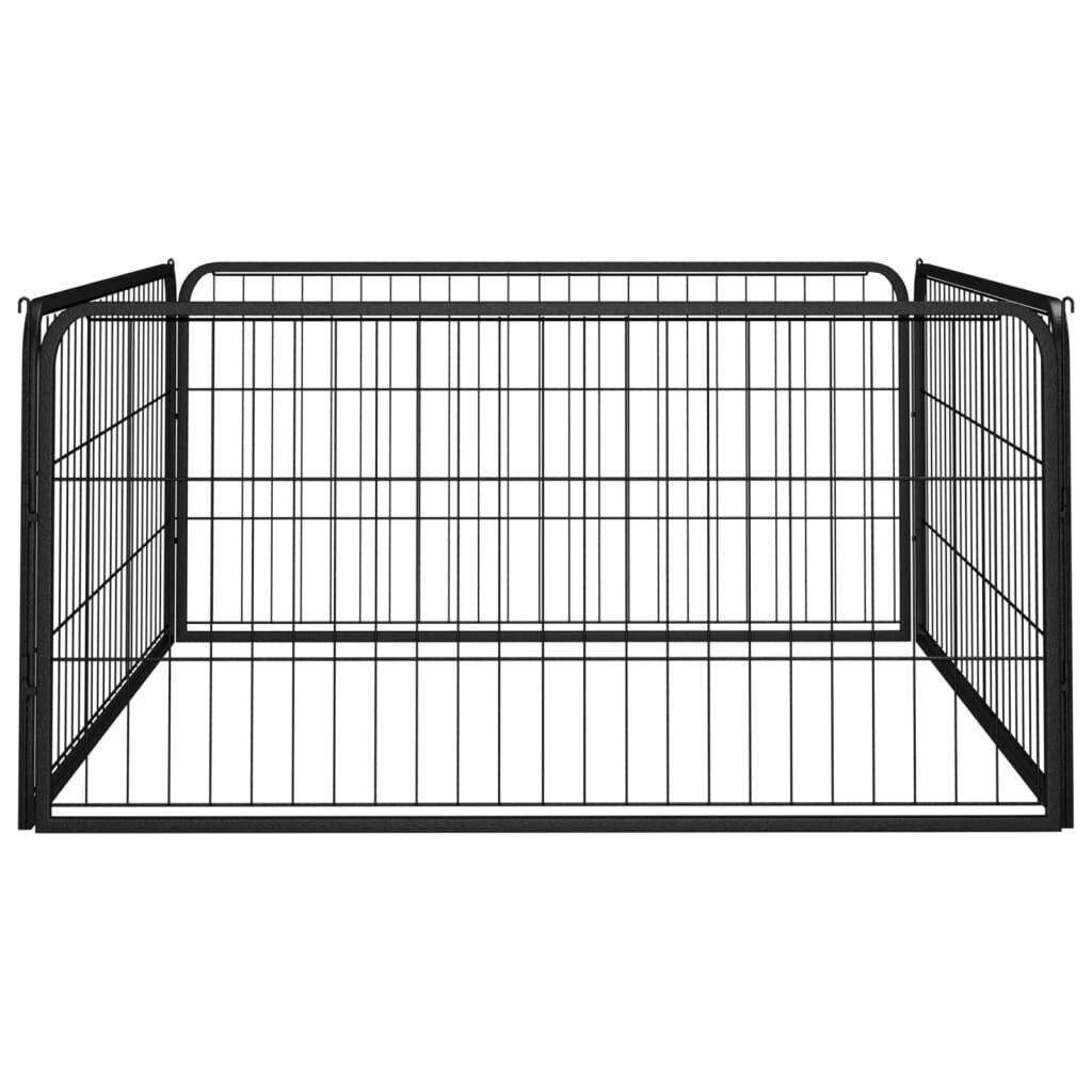 Suņu nožogojums, 4 segmenti, 100x50cm, melns cena un informācija | Būri un aksesuāri grauzējiem | 220.lv