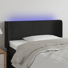 vidaXL gultas galvgalis ar LED, 103x16x78/88 cm, melns samts цена и информация | Кровати | 220.lv