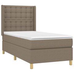 vidaXL atsperu gulta ar matraci, LED, pelēkbrūns audums, 80x200 cm cena un informācija | Gultas | 220.lv