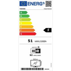 Toshiba 43QA7D63DG cena un informācija | Televizori | 220.lv