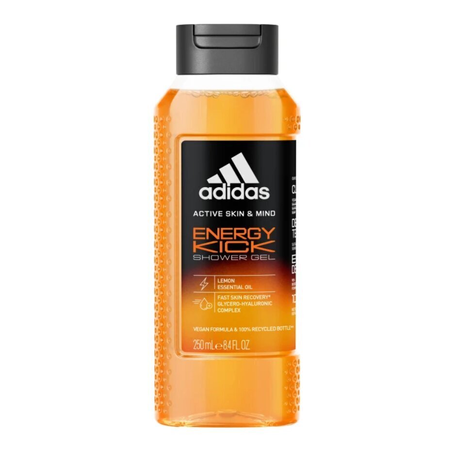 Dušas želeja Adidas Energy Kick, 250 ml цена и информация | Dušas želejas, eļļas | 220.lv
