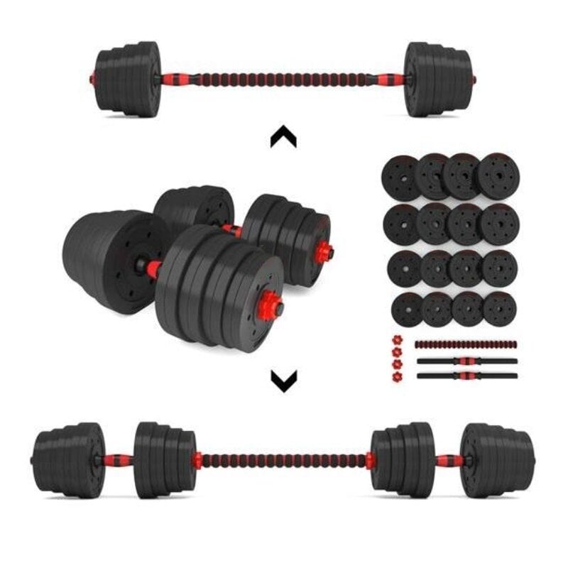 Maināms svars Hanteles un stieņa komplekts, 30 kg cena un informācija | Svari, hanteles, stieņi | 220.lv