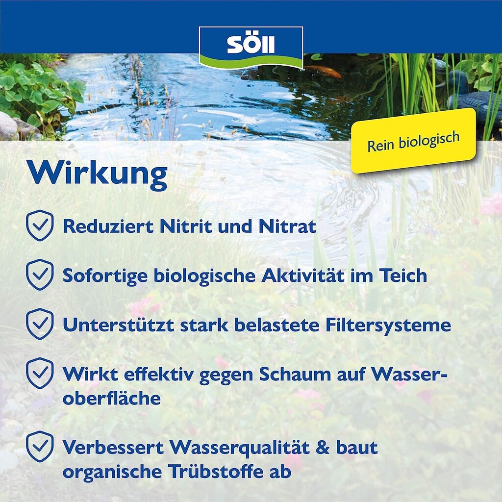 Söll 80410 Biobooster dīķa baktērijas dzidram ūdenim tīri bioloģiski 10 L - cena un informācija | Baseina kopšanas līdzekļi | 220.lv