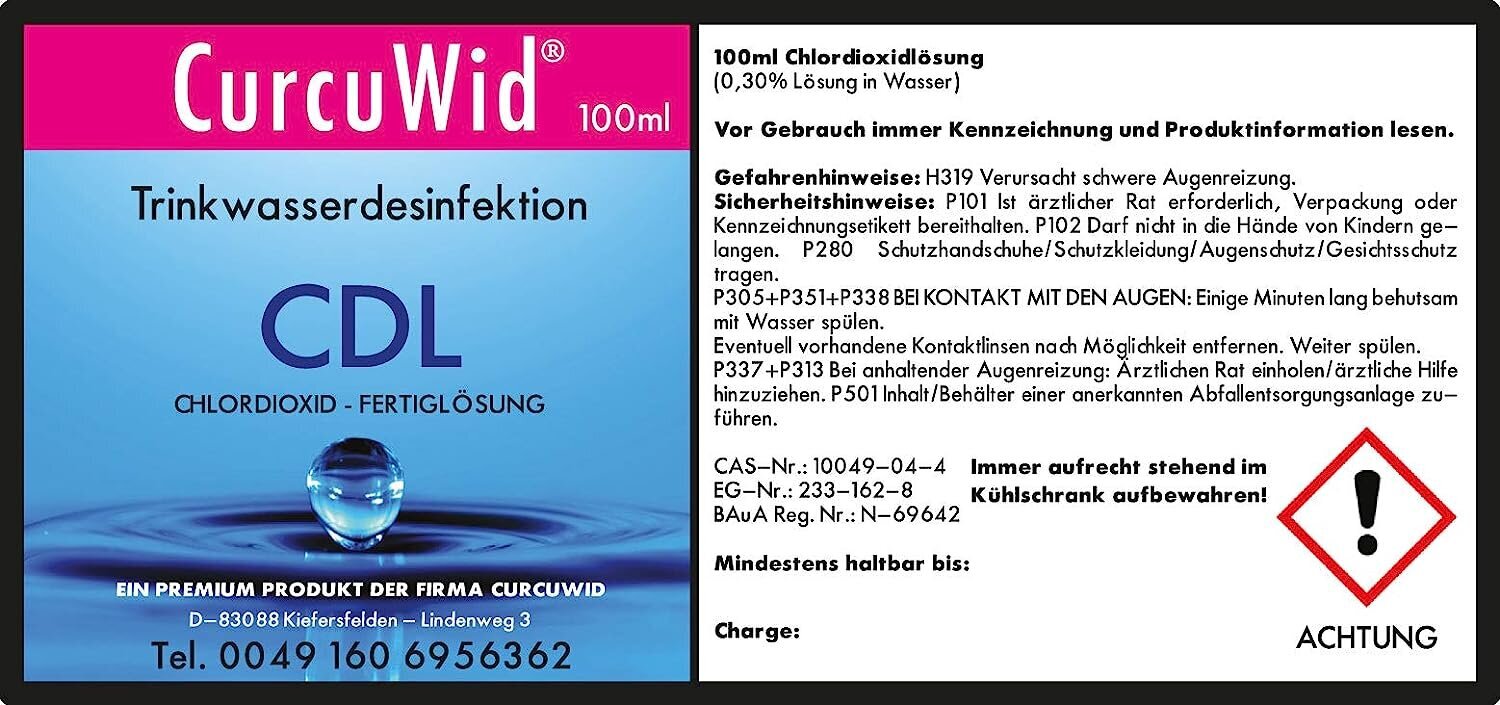 Curcuwid 3 x CDS/CDS hlora dioksīda šķīdums 0,3% cena un informācija | Baseina kopšanas līdzekļi | 220.lv