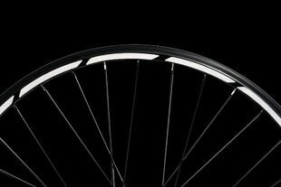 Atstarotāju uzlīmes velosipēdam - 40 svītras komplektā - optimālas 27,5 28 un 29 collu lokiem - krāsu melna (balta atstarojoša) cena un informācija | Velo lukturi un atstarotāji | 220.lv