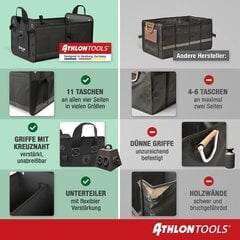 Athlon Tools Premium Back Back с крышкой - 60 литров XXL Trunk Organizer - дополнительные стабильные и водонепроницаемые полы - еда -саф - с анти -славированной глиной цена и информация | Сумки, держатели для телефонов | 220.lv