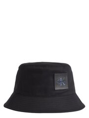 Vīriešu cepure CALVIN KLEIN Tagged Bucket Melna 545008715 cena un informācija | Vīriešu cepures, šalles, cimdi | 220.lv