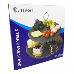 двухъярусная каменная тарелка для тортов и закусок e-6231 цена и информация | Посуда, тарелки, обеденные сервизы | 220.lv