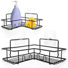 Полка для ванной, настенная, черная, 230x230x100 мм цена и информация | Кухонные принадлежности | 220.lv