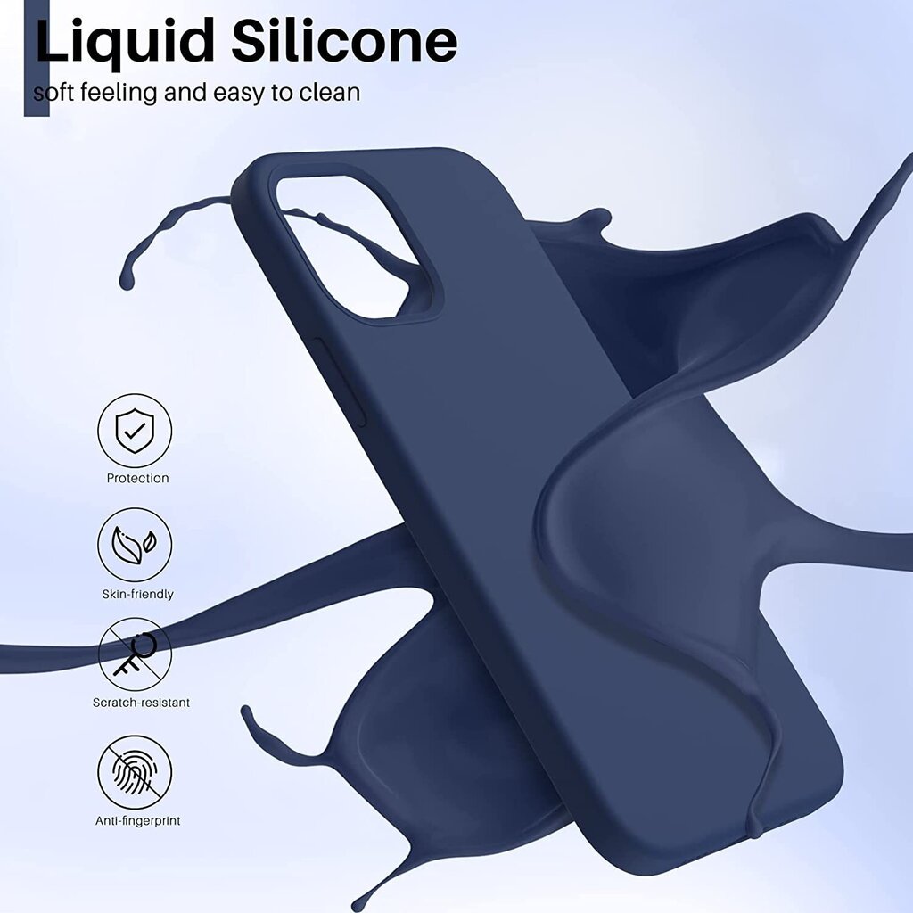 Maciņš Liquid Silicone 1.5mm Xiaomi Poco X5 Pro tumši zils цена и информация | Telefonu vāciņi, maciņi | 220.lv