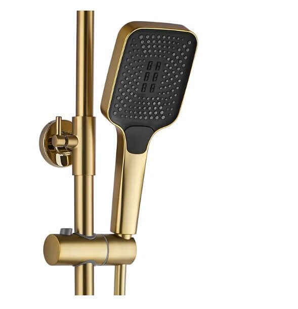 REA Rob Rob zelta matēts termostatiskās dušas komplekts cena un informācija | Dušas komplekti un paneļi | 220.lv