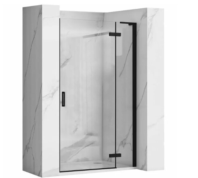 REA HUGO 90 melnas dušas durvis cena un informācija | Dušas durvis, dušas sienas | 220.lv