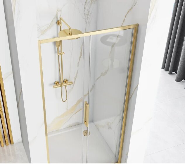 REA RAPID SLIDE 120 zelta krāsas bīdāmās dušas durvis cena un informācija | Dušas durvis, dušas sienas | 220.lv