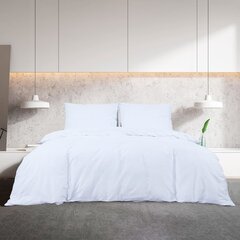 vidaXL gultasveļas komplekts, balts, 260x240 cm, kokvilna cena un informācija | Gultas veļas komplekti | 220.lv