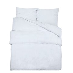 vidaXL gultasveļas komplekts, balts, 240x220 cm, kokvilna cena un informācija | Gultas veļas komplekti | 220.lv