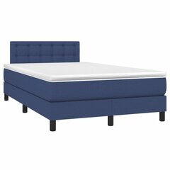 vidaXL atsperu gulta ar matraci, LED, zils audums, 120x200 cm цена и информация | Кровати | 220.lv