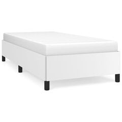 vidaXL gultas rāmis, balts, 90x190 cm, mākslīgā āda цена и информация | Кровати | 220.lv