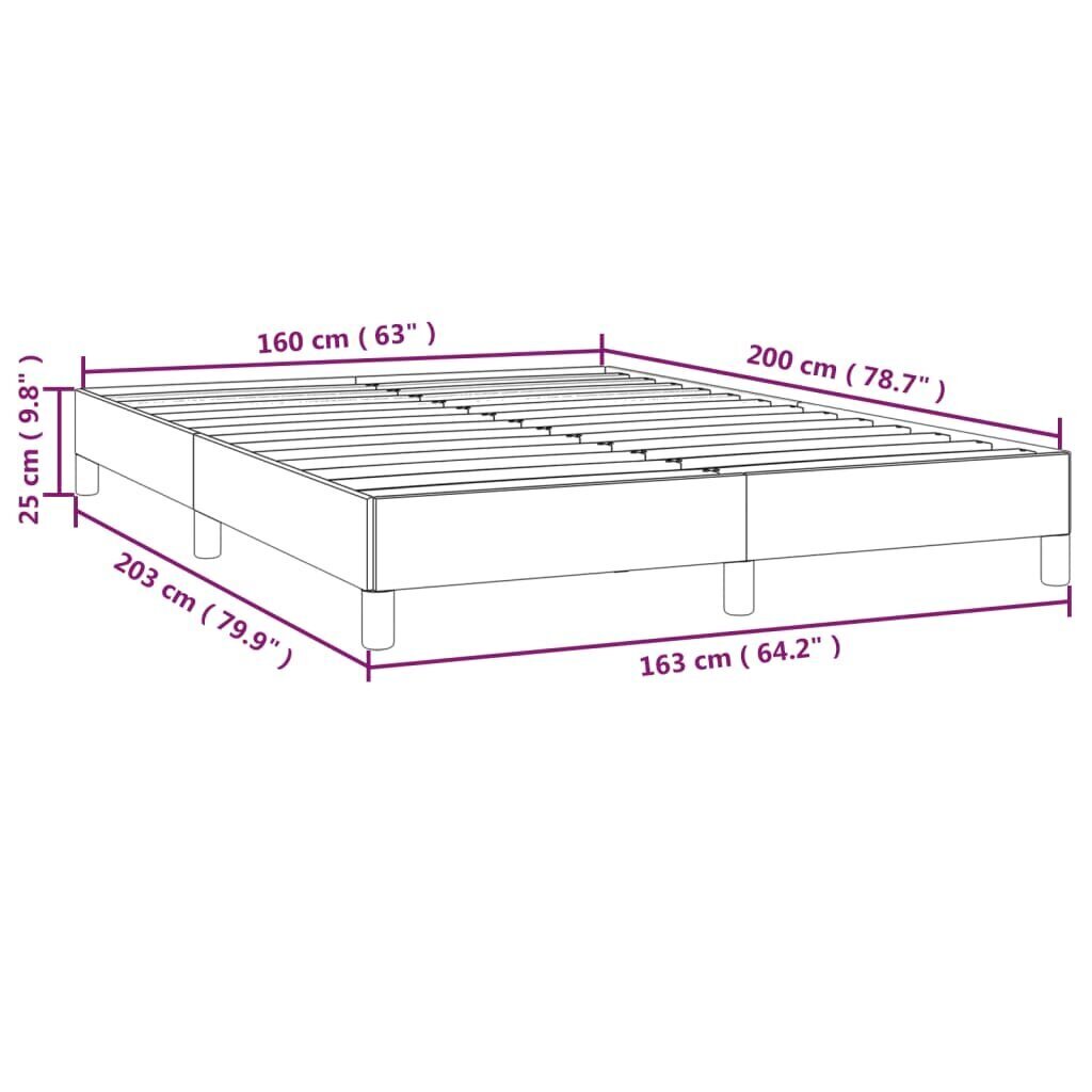 vidaXL gultas rāmis, kapučīno krāsas, 160x200 cm, mākslīgā āda cena un informācija | Gultas | 220.lv