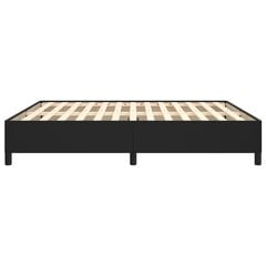 vidaXL gultas rāmis, melns, 160x200 cm, mākslīgā āda цена и информация | Кровати | 220.lv