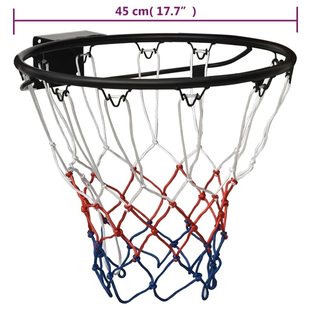 vidaXL basketbola grozs, melns, 45 cm, tērauds цена и информация | Citi basketbola aksesuāri | 220.lv