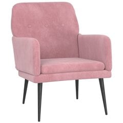 vidaXL atpūtas krēsls, rozā, 62x79x79 cm, samts cena un informācija | Atpūtas krēsli | 220.lv