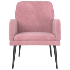 vidaXL atpūtas krēsls, rozā, 62x79x79 cm, samts cena un informācija | Atpūtas krēsli | 220.lv