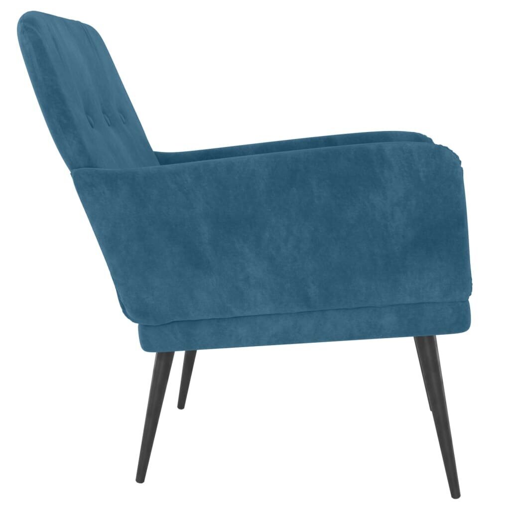 vidaXL atpūtas zila, melns, 62x79x79 cm, samts cena un informācija | Atpūtas krēsli | 220.lv