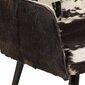 vidaXL atzveltnes krēsls ar kāju balstu, melna dabīgā āda cena un informācija | Atpūtas krēsli | 220.lv