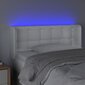 vidaXL gultas galvgalis ar LED, 93x16x78/88 cm, balta mākslīgā āda cena un informācija | Gultas | 220.lv