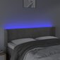 vidaXL gultas galvgalis ar LED, 147x16x78/88 cm, gaiši pelēks samts cena un informācija | Gultas | 220.lv