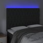 vidaXL gultas galvgalis ar LED, 160x7x118/128 cm, melns samts cena un informācija | Gultas | 220.lv
